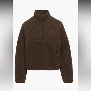 Aritzia TNA half-zip Bigfoot Polar Fleece. Size L. Color Rich Mocha Brown.